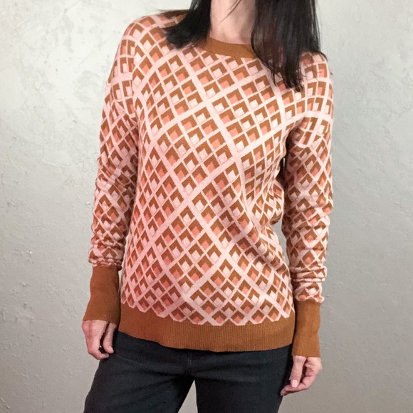 a new day Sweaters - A New Day Retro Sweater Brown and Pink